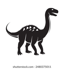 simple black dinosaur silhouette on white background