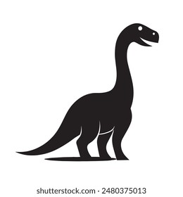 simple black dinosaur silhouette on white background