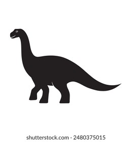 simple black dinosaur silhouette on white background