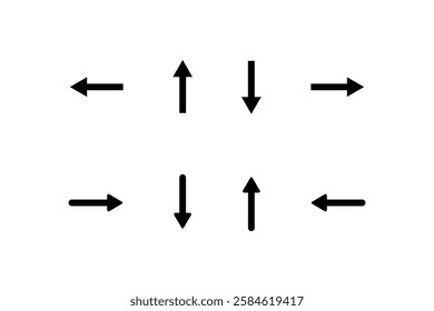 Simple black directional arrows on a white background.