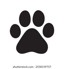 Simple Black Dog Paw Print Icon