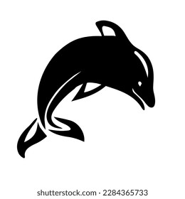 Simple Black dolphin Logo design