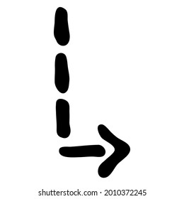 Simple black doodle arrow hand drawn vector