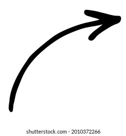 Simple black doodle arrow hand drawn vector