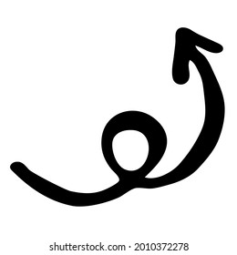 Vector dibujado a mano con flecha de doodle negro simple