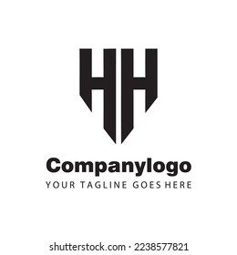 simple black double h for logo company design