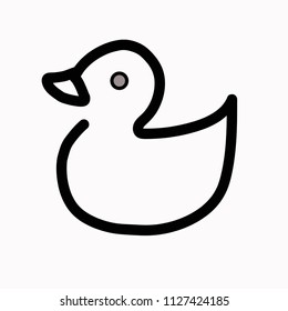 simple black duck outline on a white background, sketch for home or office decor stickers, icon for website. company logo