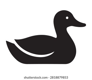 Simple black duck silhouette icon with waterfowl silhouette wildlife swimming minimalist contrast illustration creature template isolated graphicdesign creative