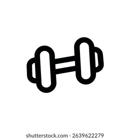 Simple black dumbbell icon fitness gym workout strength training