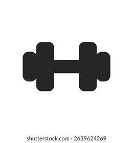 Simple black dumbbell icon fitness gym workout strength training