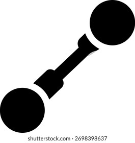 Simples ícone de haltere preto representando treinamento de força de fitness e halterofilismo vetor de treino