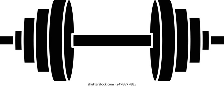simple black dumbbell silhouette icon