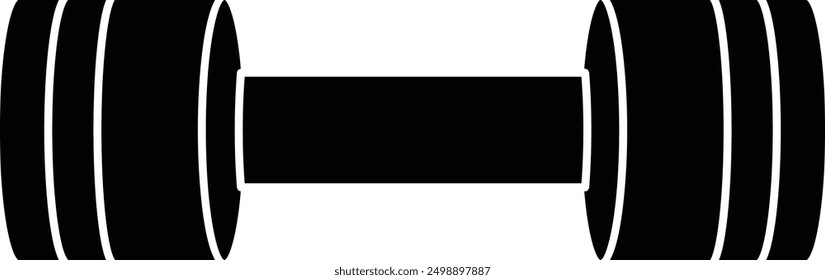 simple black dumbbell silhouette icon