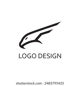 simple black eagle head for logo compan