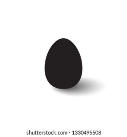 Simple Black Egg Vector Icon with Shadow for Easter Web Design