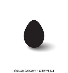 Simple Black Egg Vector Icon with Shadow for Easter Web Design