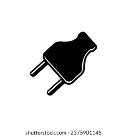 Simple Black Electric Plugs Icon Illustration Vector Image