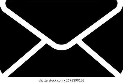 Sencillo icono de sobre negro mensaje de comunicación símbolo de contacto elemento gráfico Vector