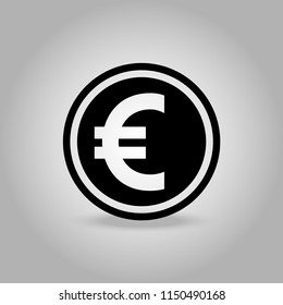 Simple black euro icon in flat style.