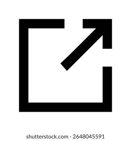 Simple black expand icon on a white background
