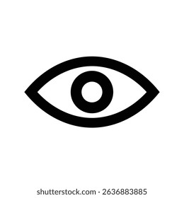 Simple black eye icon graphic design element.