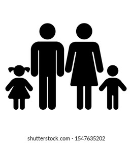 Traditional Nuclear Family Father Mother Inside Stock Vector (Royalty ...