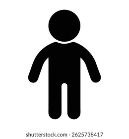 Simple Black Figure Vector - Minimalist Silhouette, Basic Human Outline, Clean Body Shape Clipart
