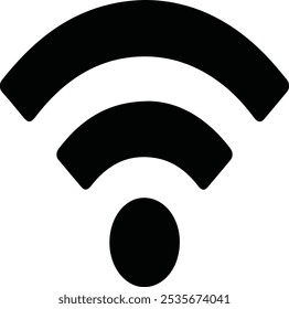 einfaches schwarz gefülltes WI FI Icon, Vektordesign Icon, Illustration.