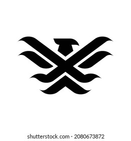 simple black firebird logo vector