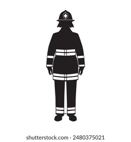 simple black Firefighter silhouette on white background