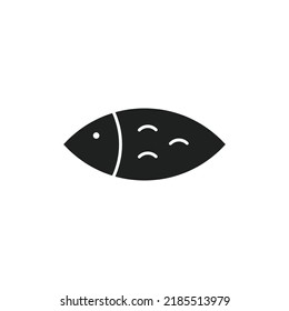 Simple black fish icon on white background.