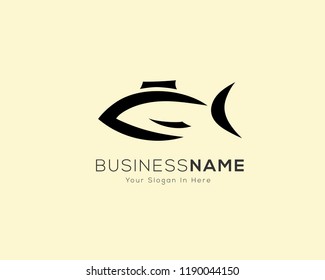 Simple black fish logo