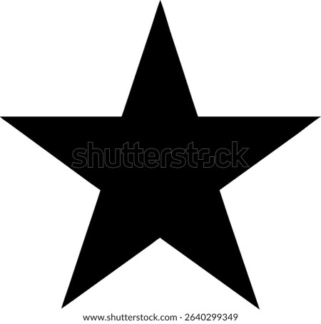 Simple black five-pointed star graphic on a white background, ideal for minimalist designs.