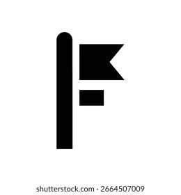 Simple black flag icon on a white background. Minimalist design.