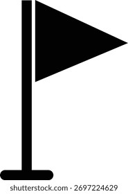 Un simple ícono de Vector de bandera negra para mapas y guías. Ideal para proyectos de navegación, negocios o diseño minimalista.