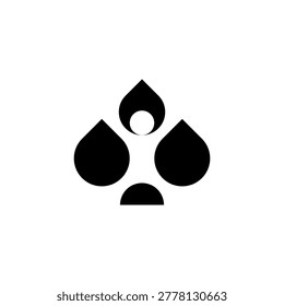 Simple black flame logo design element