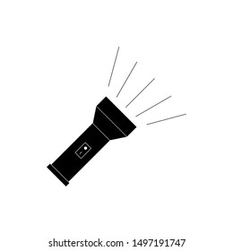 Simple Black Flashlight Icon Symbol