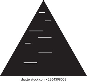 Simple black flat drawing of the Egyptian historical landmark monument of the GREAT PYRAMID OF GIZA, GIZA