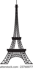 Sencillo plano negro del monumento histórico francés de la TORRE EIFFEL, PARÍS