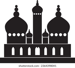 Simple black flat drawing of the Russian historical landmark monument of the SAINT BASIL'S CATHEDRAL, MOSCOW