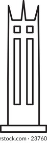 Simple black flat outline drawing of the Philippine historical landmark monument of the QUEZON MEMORIAL CIRCLE, QUEZON CITY