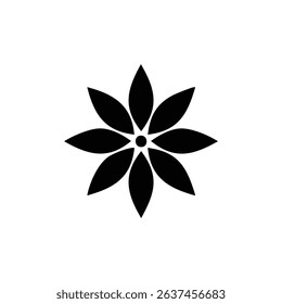 Simple black flower design floral icon botanical element