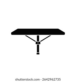 Simple black folding table icon design.