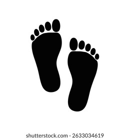 Simple black footprint pair childrens feet