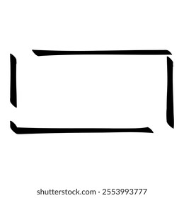simple black frame with ragged edges on a white background vector illustration.