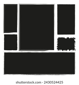Simple black frames. Gallery wall. Vector illustration. EPS 10.