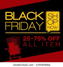 Simple Black Friday banner, sale promotion poster