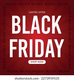 Simple Black Friday con fondo rojo
