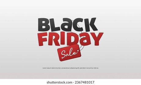 Sencillo Cartel de Típografía de Viernes Negro con concepto de ilustración de etiqueta de venta