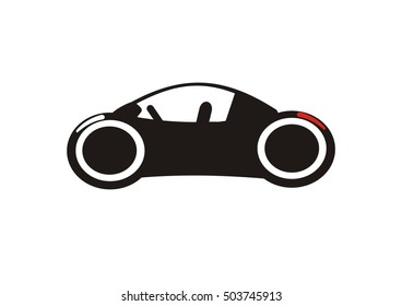 simple black futuristic car